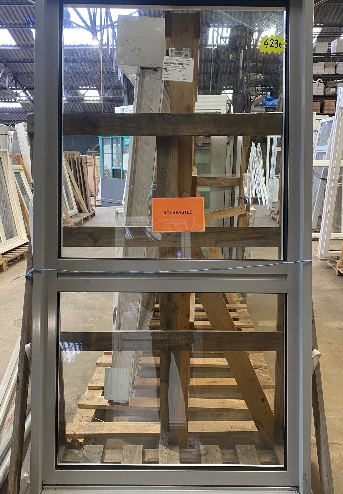 Fenêtre sur Allège PVC gris 2015 mm x 1000 mm